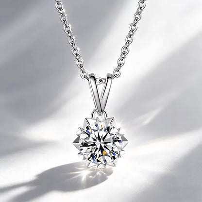 0.5ct-1.0ct VVS1 D Color Moissanite Necklace 925 Soild Sterling Sliver Chain with Certificate Fine Jewelry for Woman Jewelry