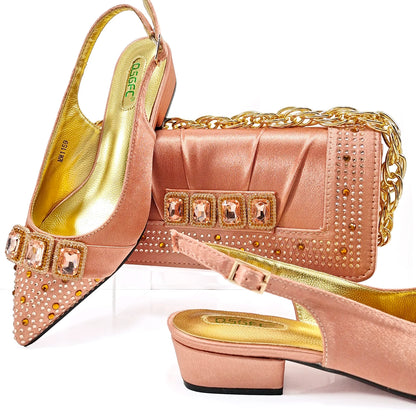 Doershow New Arrival Shoes and Bag Set African Sets 2024 Olive Nigerian Women Shoes and Matching Bags Set for wedding  1-11
