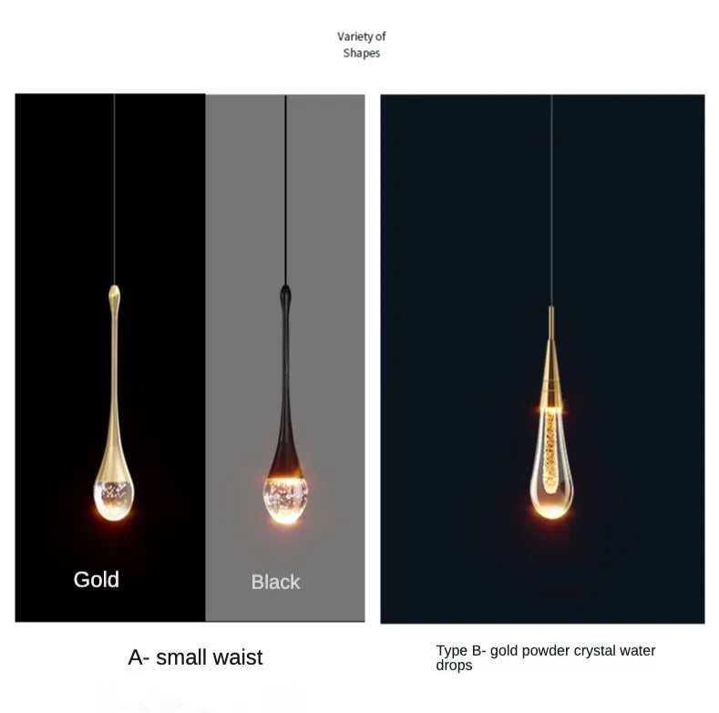 Water Drop Ceiling Chandelier Bubble Crystal Hanging Lamp Dining Room Decor Bedroom Lamp Bar Cafe Led Lights Home Pendant Light
