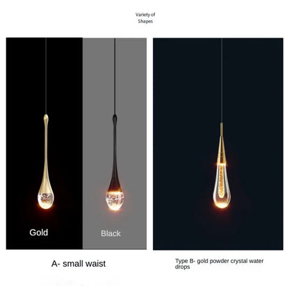 Water Drop Ceiling Chandelier Bubble Crystal Hanging Lamp Dining Room Decor Bedroom Lamp Bar Cafe Led Lights Home Pendant Light