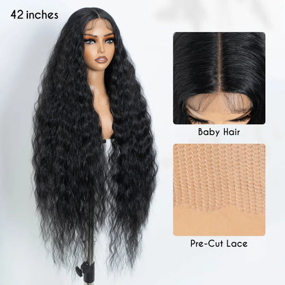 Noble Cosplay Synthetic Lace Wigs For Black Women Long Curly Hair 42 Inch Cosplay Blonde Ombre Lace Front Wig Synthetic Lace Wig