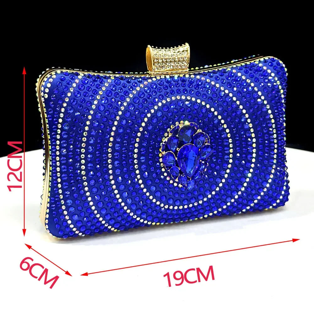 Elegant Women's Green Crystal Rhinestone Party Wedding Shoes & Evening Clutch Bag Set Pointed Toe Slingback Heels Sparkly Purse