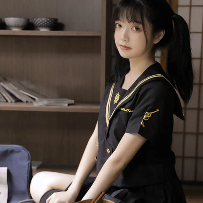 Japanese School Uniforms Student Plus Size S-3xl Student Girls Costume Cute Women Sexy JK Suit Sailor Blouse Pleated Skirt Set