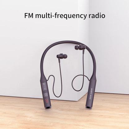 Bluetooth 5.0 Earphones Neckband Headsets Wireless Headphones HiFi Stereo Noise Reduction Earbuds Support BT TF Card FM Radio