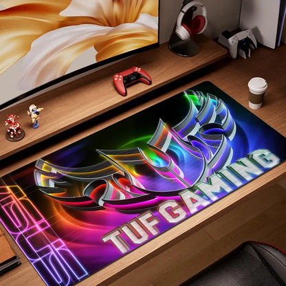 HYBXAXC Black TUF Gaming Mouse Pad XXL Gaming Accessories Office Gamer Keyboard DeskMat Non-Slip Laptop Notebook Rubber Mousepad