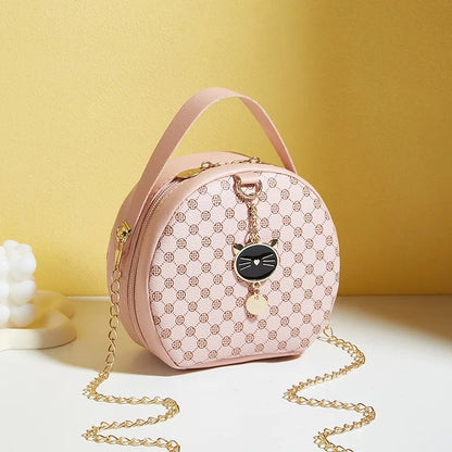 Circular Designer Fashion Women Shoulder Bag Leather Women's Messenger Crossbody Bags Ladies Purse Female Round Bolsa Handbag