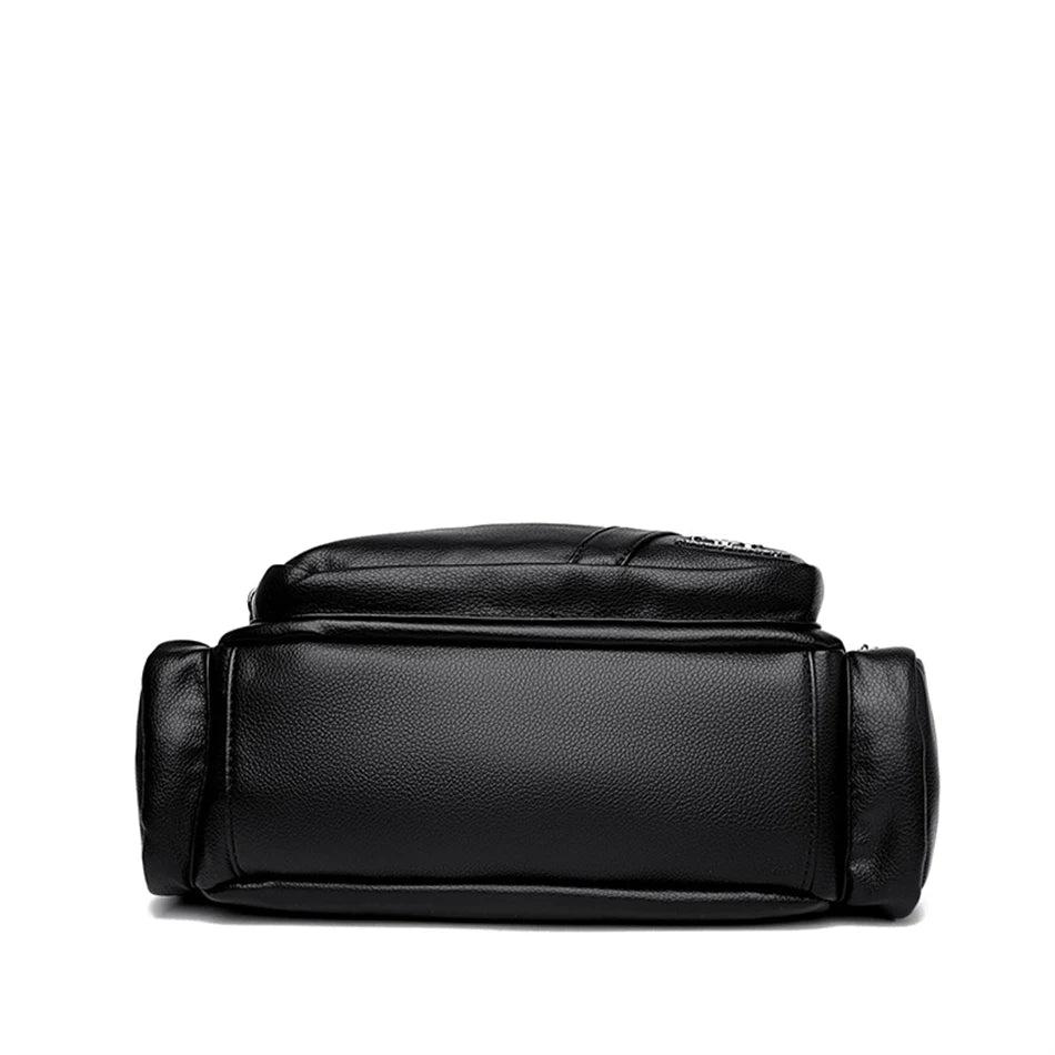 Many Pockets Women Leather Top-handle Bag Luxury Designer Female Shoulder Messenger Shopper Bags Brand Ladies Crossbody Handbags
