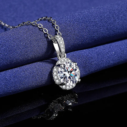 925 Sterling Silver Necklace For Women Zircom With Lab Diamond Jewelry Wedding Pendant  White Gold Plated