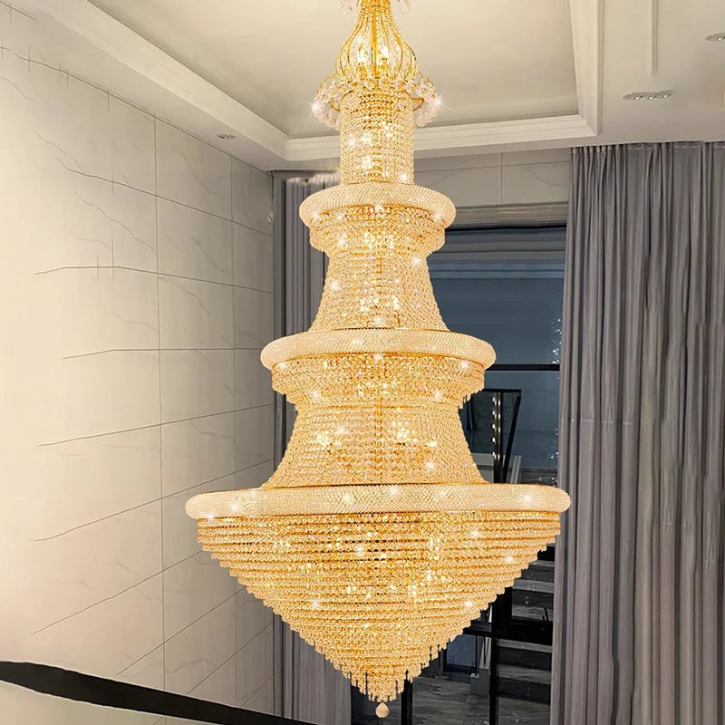 Luxury Crystal Chandeliers Home Decorate Ceiling Chandelier Lustre Duplex Loft Pendant Lights for Living Dining Room Żyrandol