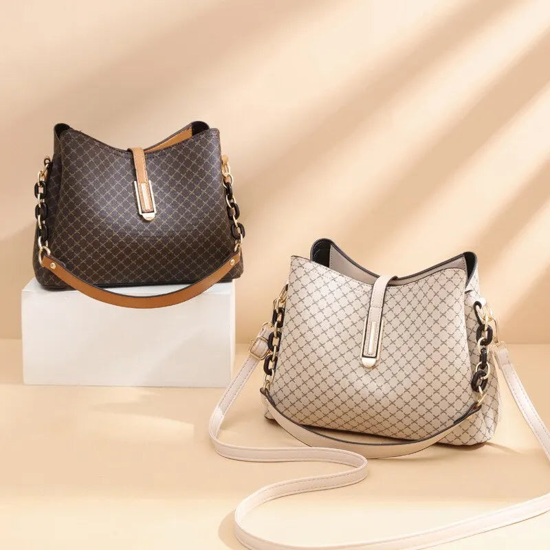 New Fashion Bucket Women Luxury Design Shoulder Bag Large Capacity Ladies PU Leather Crossbody Bag