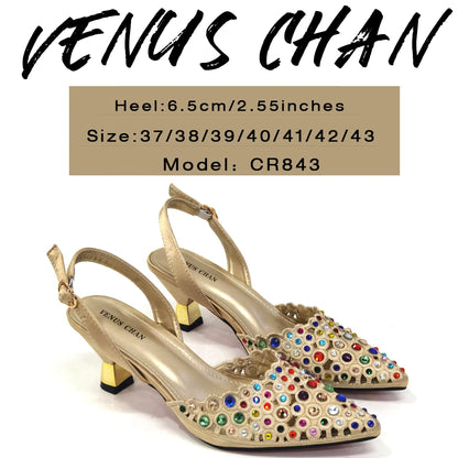 Venus Chan New Arrival Italian Design Nigerian Fashion Party Wedding Shoes and Bag Set Decorated With Flower in Blue Color