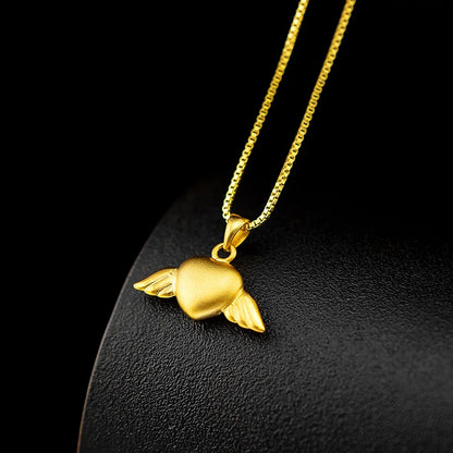 Gold Shop Same Style 9999 24K Real Gold Women's Gold Necklace Love Pendant New Clavicle Chain Gift Exquisite Luxury Jewelry