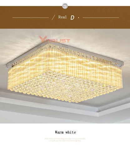 K9 Crystal Ceiling Lights LED Modern Lamps Luxury Chandelier Living Room Dining Bedroom Rectangle LED Lighting Hotel Mall Shop