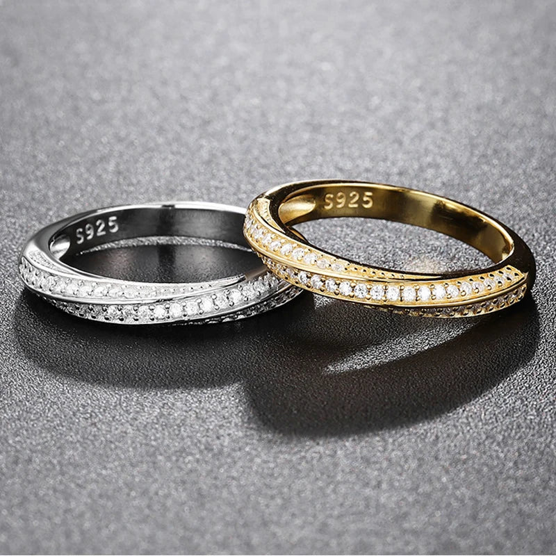 Moissanite Ring 100% Pass Diamond Tester Pen Matching Wedding Diamond Band for Women 925 Sterling Silver Female Single Tail Ring