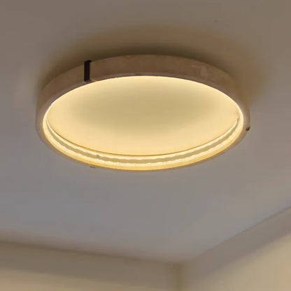 IWHD Wabi Sabi LED Ceiling Lamp Dining Room Restaurant Coffee Yellow Travertine Stone Minimalism Hanging Lights Lamparas Techo