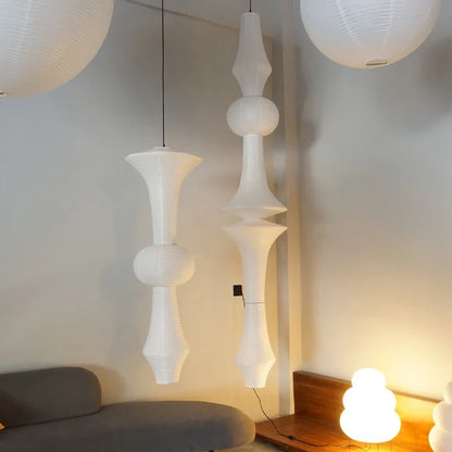 Nordic Wabi Sabi Wind Rice Paper Led Pendant Lights Living Room Bedroom Bedside Lamp Duplex Loft Clothing Store Decor Chandelier