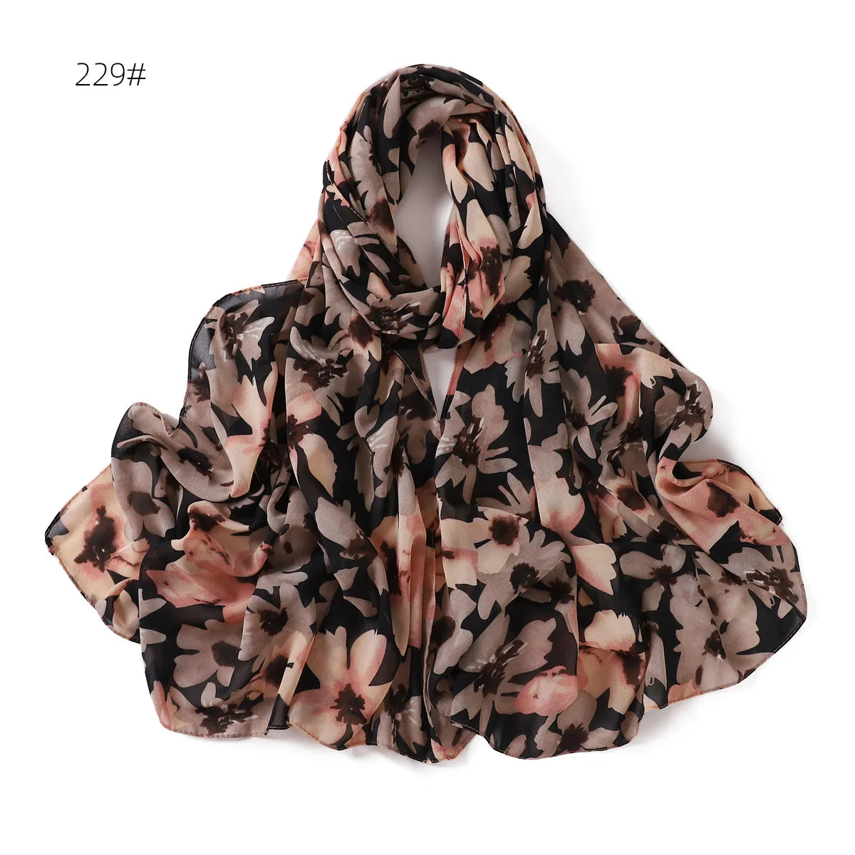 66 Colors Pearl Chiffon Printed Hijab Scarf New Fresh Small Floral Polka Dot Sunscreen Silk Scarf Shawl Turbans for Women Hijabs