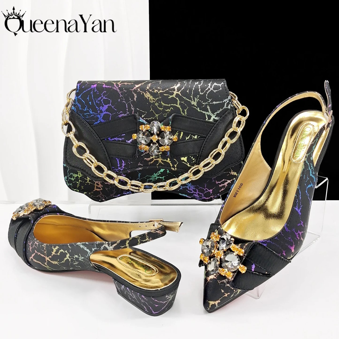 Newest Lemon Green Color Party Weddling Low Heels Pointed Toe Women Shoes and Bag Made of New Bright Materials Comfortable Heels
