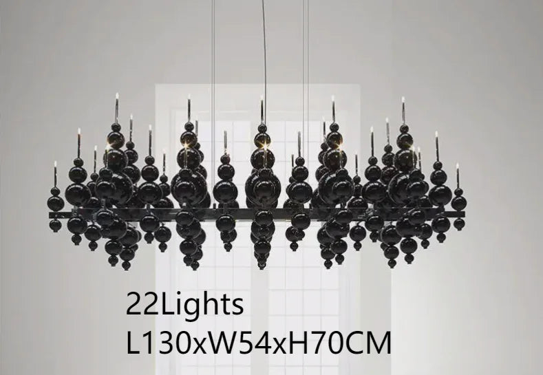 Modern Black Pendant Chandelier Lights For Dining Room Kitchen Living Room Bedroom Creative White Ceiling Chandelier
