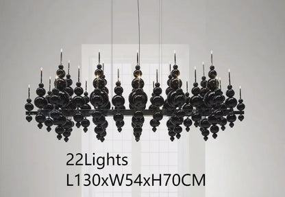 Modern Black Pendant Chandelier Lights For Dining Room Kitchen Living Room Bedroom Creative White Ceiling Chandelier