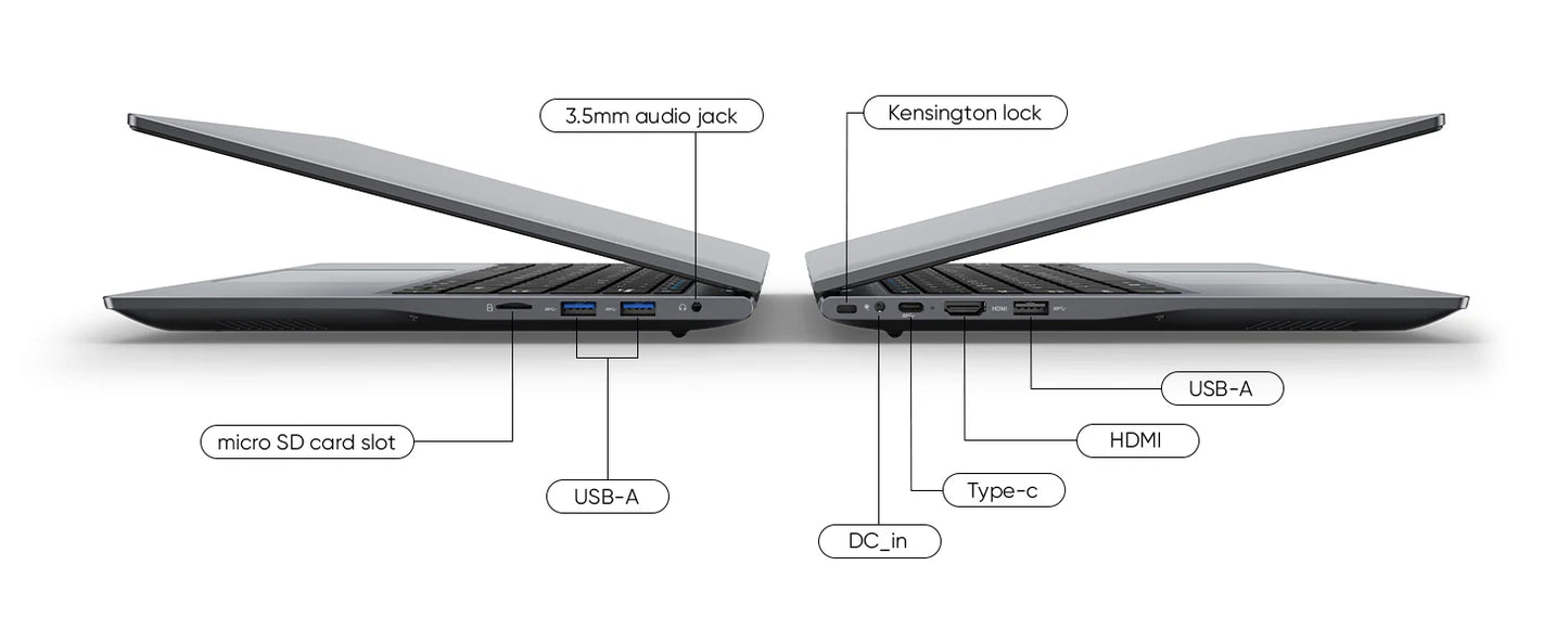 Windows 11 Pro Laptop with 14.1" 2K Screen, 16GB RAM, 512GB SSD, Intel Core Processor, Ultra-Thin and Light Notebook