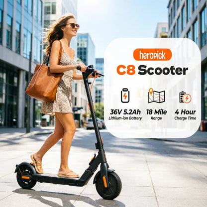 C8 Adult Electric Scooter 350W 15mph Max Speed 8.5 Inch Tire Foldable E Scooters 12Miles Max 36V 5.2AH US Stock Fast Delivery