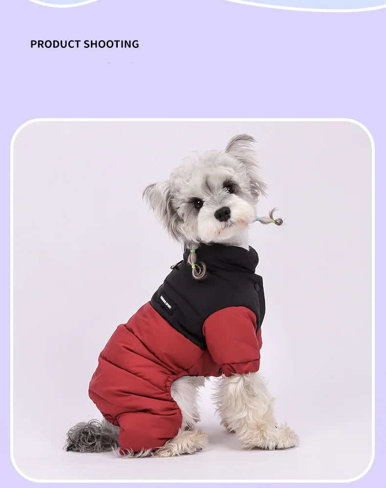 Winter Warmth Cotton Clothing for Pet Thickened Jumpsuit Coat Graphene Windproof Waterproof Pullable Dog Clothes