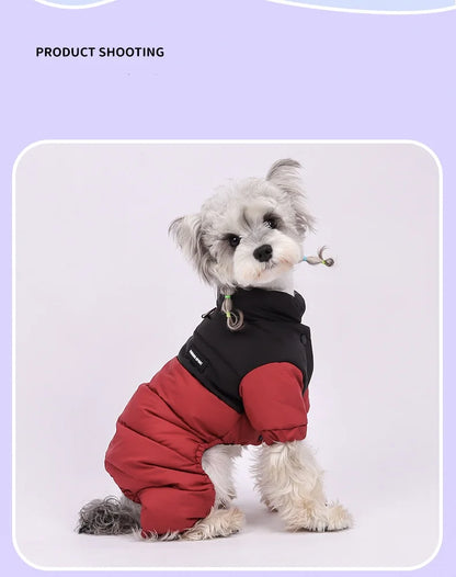 Winter Warmth Cotton Clothing for Pet Thickened Jumpsuit Coat Graphene Windproof Waterproof Pullable Dog Clothes