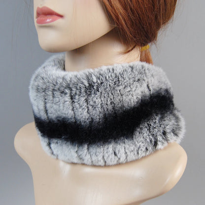 New Winter Lady Brand Hand Make Real Genuine Fox Fur Hat Scarf Girls Natural Real Rex Rabbit Fur Ring Cap Real Fur Scarves Hats