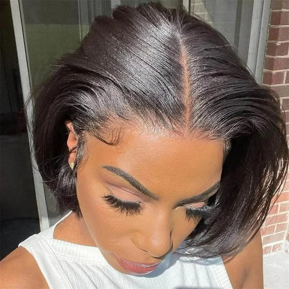 Bob Wig Human Hair Lace Front Wigs Human Hair Human Hair Wigs Transparent 13X4 Straight Lace Frontal Bob Wigs Cheap wigs