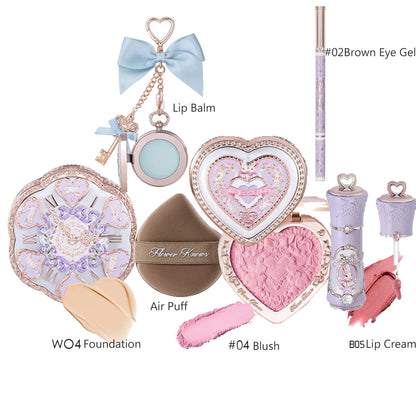 Flower Knows Makeup Set Box Full Swan Bear Garden Collection Embossed Blush Shine Lipstick Kit Foundation  All in Maquiagem Kit