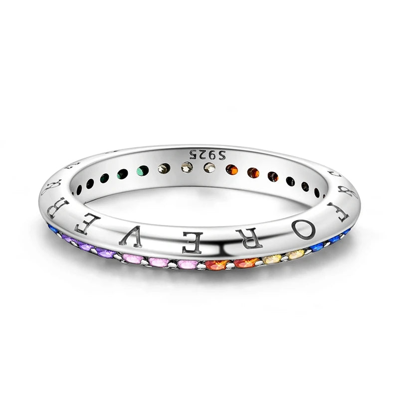 LAZA 925 Sterling Silver Colorful Rings Sparking Zirconium Bowknot Moon Sun Original Ring For Women Anniversary Wedding Gifts