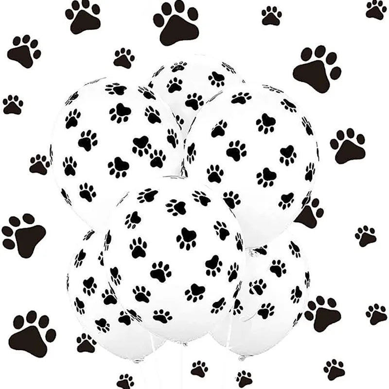 20pcs White Pets Dog Paw Latex Balloons Animal Theme Party Decor Kids Classic Toys Globos Helium Air Inflatable Balls Supply