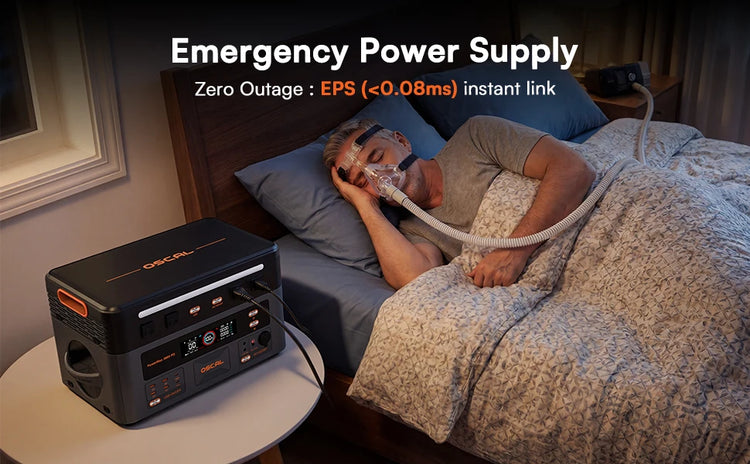 OSCAL 3600W Portable Power Station PowerMax 3600 PE Portable Solar Generator 2016Wh LiFePO4 Power Station 1.5H Fast Charging for Home RV Emergency With 100W Solar Panel