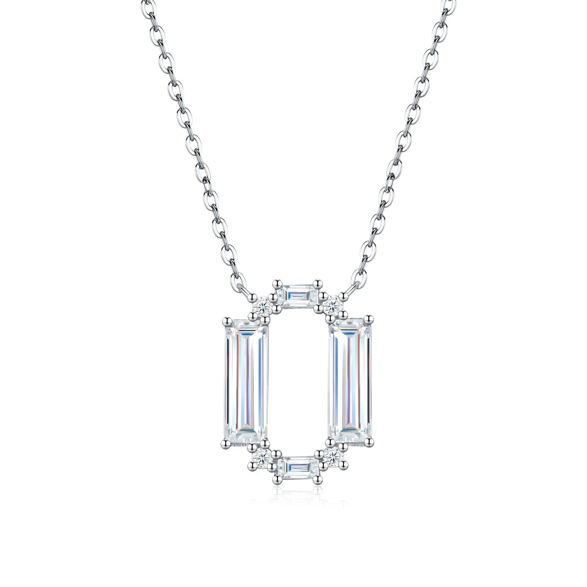 PureNew 26 Letter A-Z 4x12mm Moissanite Necklace For Women S925 Silver D Color 18k Plated Sparking Women's Moissanite Chain