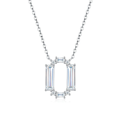 PureNew 26 Letter A-Z 4x12mm Moissanite Necklace For Women S925 Silver D Color 18k Plated Sparking Women's Moissanite Chain