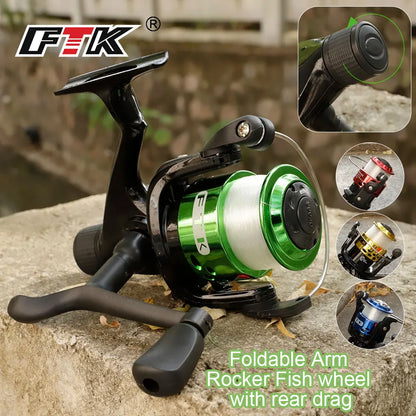 FTK FK3000 Spinning Reel Bite Alarm 10KG Drag 12BB 5.2:1 Rear Drag Fishing Wheel