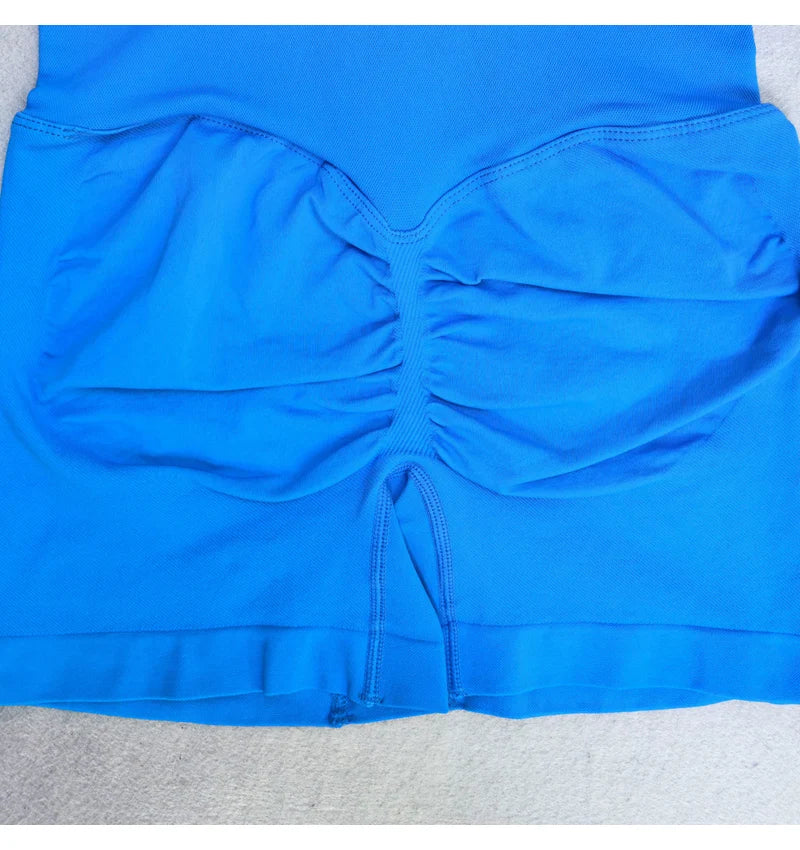 Long Sleeve One Piece Set Women Clothes Backless Gym Set Seamless Yoga Set Bodysuit Workout Shorts Romper Jumpsuit Sportswear