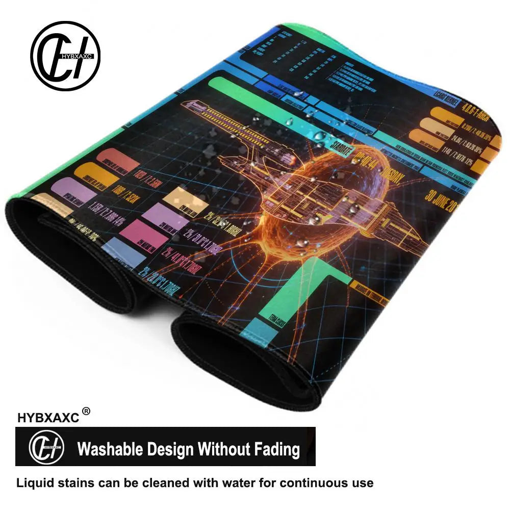 Starship Blueprint Pad Desk Pad HYBXAXC Gamer Computer Cabinet Star Trek Game Office Accessories Keyboard Anime Extended Large