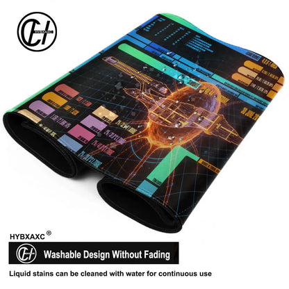 Starship Blueprint Pad Desk Pad HYBXAXC Gamer Computer Cabinet Star Trek Game Office Accessories Keyboard Anime Extended Large