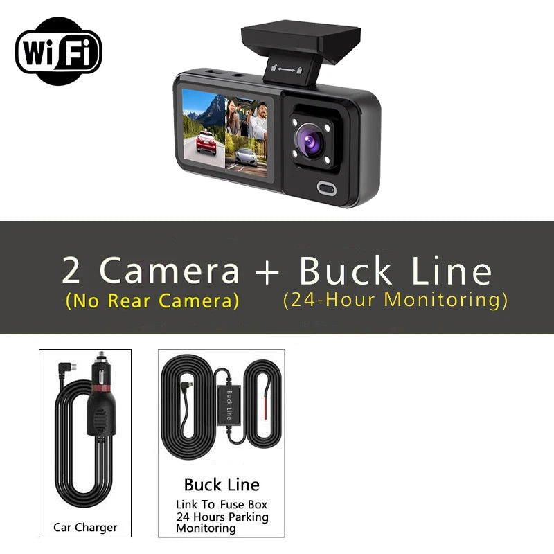 WIFI 3 Camera Dash Cam Cabin Car Dvr 1080P Interior Vehicle Three Way Channel Dvrs Recorder Video Registrator Dashcam Camcord