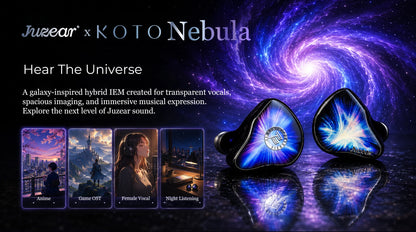 Juzear x KOTO POISE Nebula HiFi IEMs Vocal 1DD+3BA+1 Planar Hybrid In-Ear Monitor Earphones with 3.5+4.4mm Plugs Cable