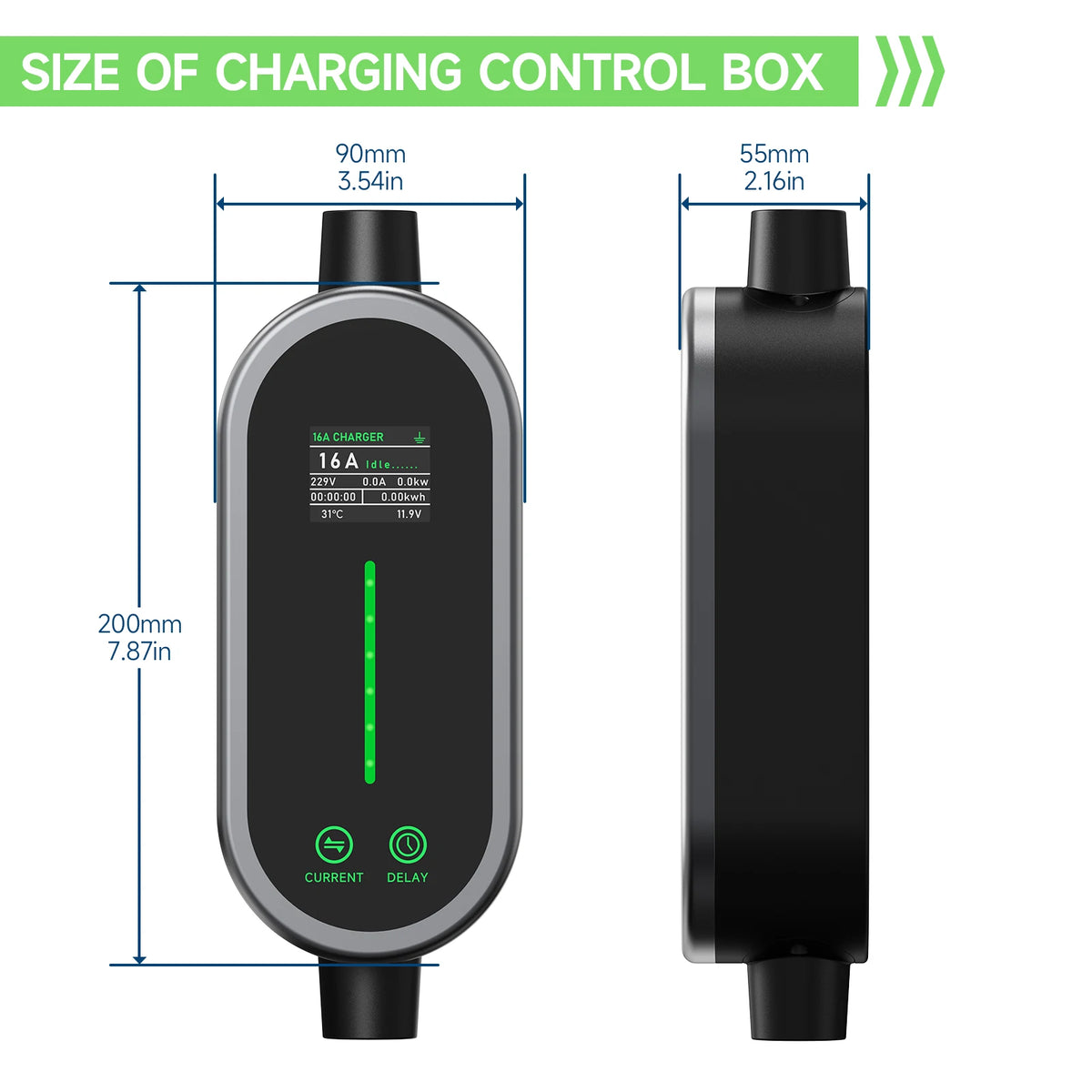 JNTAFEV EV Charger Portable 3.6kW TS-NACS Charger Plug 2.8" LCD Screen with Set Delay Schedule Charging Station for Tesla Cars