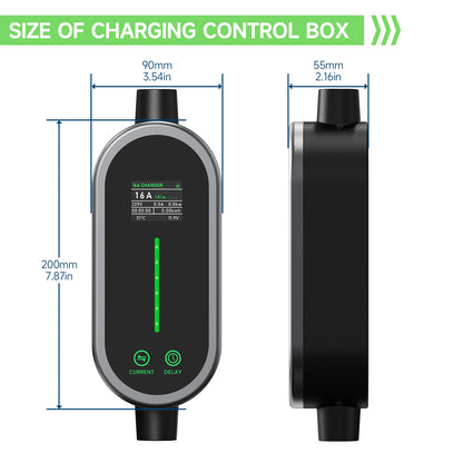 JNTAFEV EV Charger Portable 3.6kW TS-NACS Charger Plug 2.8" LCD Screen with Set Delay Schedule Charging Station for Tesla Cars