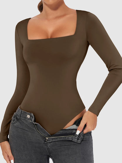 Women's Long Sleeve Bodysuit Spring Autumn Casual Romper Streetwear Sexy Bodycon One Pieces Jumpsuit Women Clothing