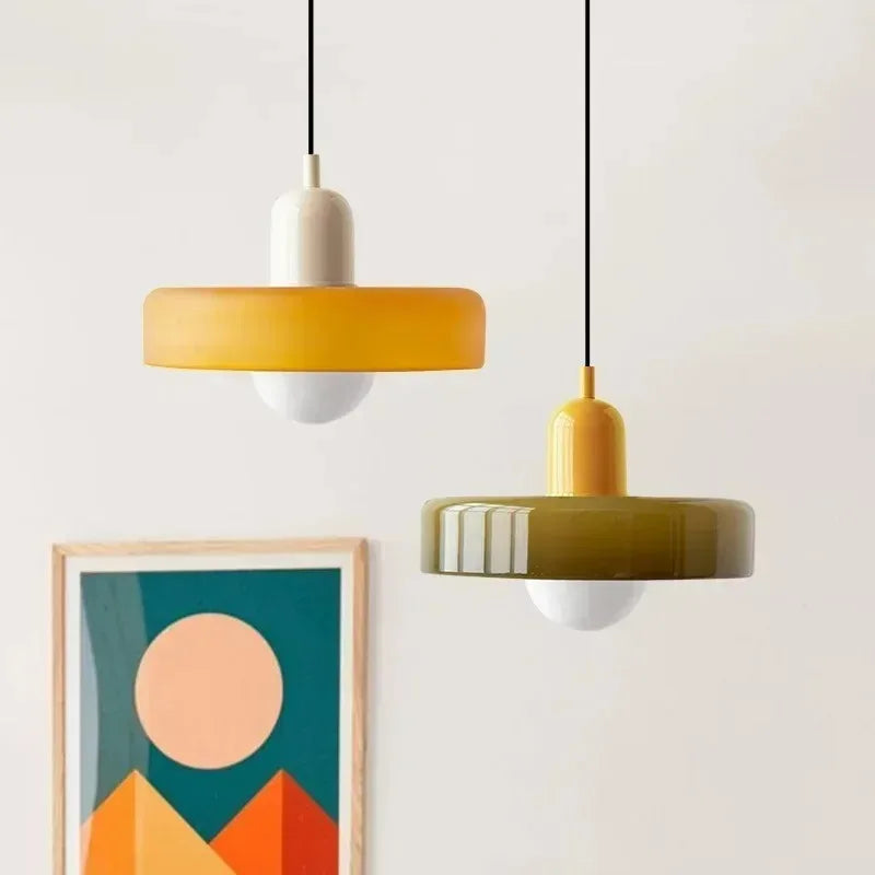 Nordic Retro Glass Pendant Lamps Indoor E27 LED Chandelier Living Room Dining Room Bedroom Kitchen Decorative lights Fixture