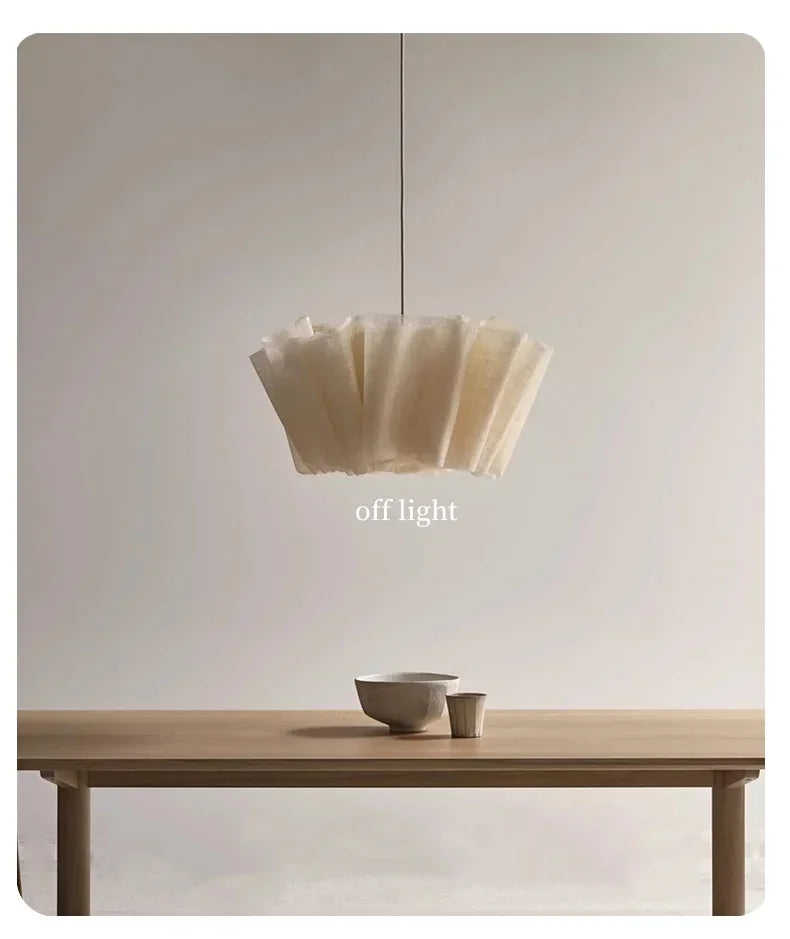 Japanese Wabi-Sabi Style Fabric Chandeliers Medieval Vintage Tea Room Restaurant Pendant Lights Lighting Bedroom Lustre Lamps