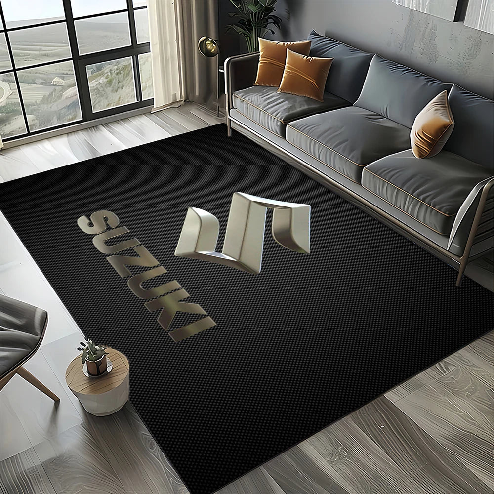 2025 Racing Car S-SUZUKI Logo Motorcycle Carpet Rug for Bedroom Living Room Home Sofa Decoration,kids Play Decor Floor Mat Gift