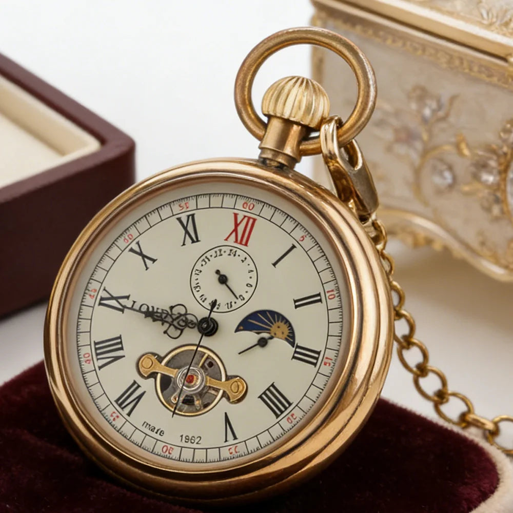 Vintage  Antique Vintage Mechanical Pocket Watch Bronze Fashion Charm Hand Wind Fob Watch Reloj Bolsillo Digital