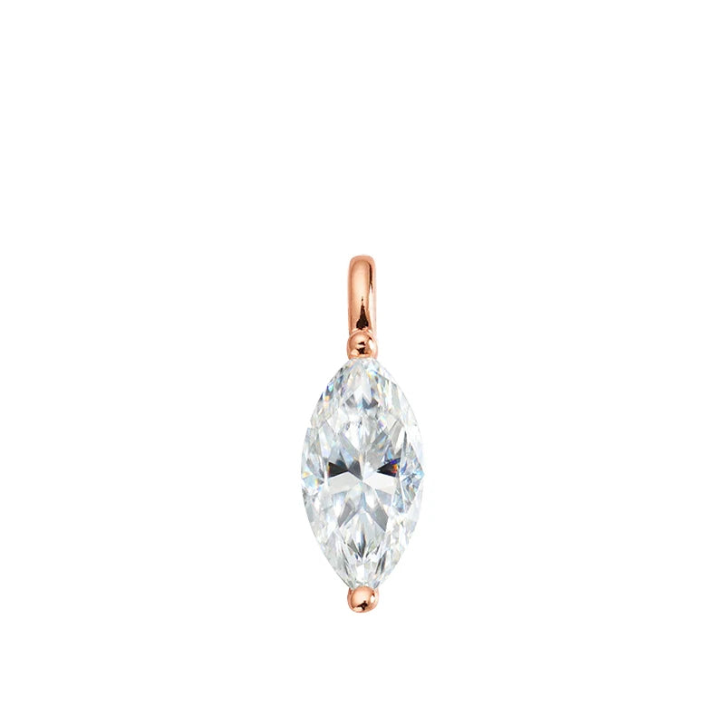 Smyoue 3CT 7*14MM Marquise Cut Moissanite Necklace for Women Solitaire Pendant Sparkling Chain Lab Diamond Pure 925 Jewelry